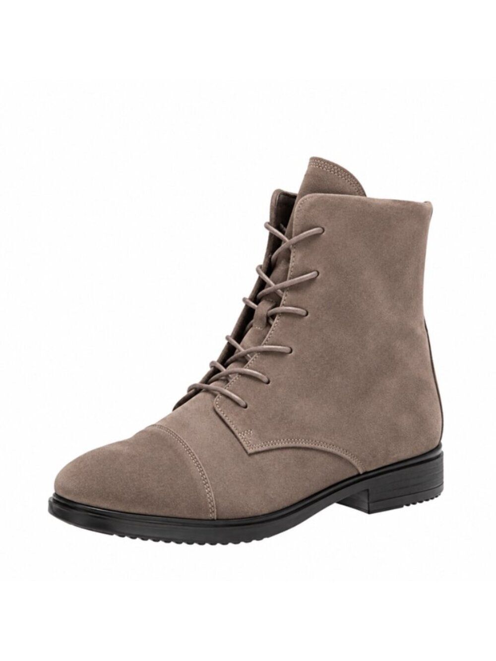 ECCO Touch 15 Lace Up Chukka Boots Gray Taupe Clay Suede Leather EU 41 10-10.5